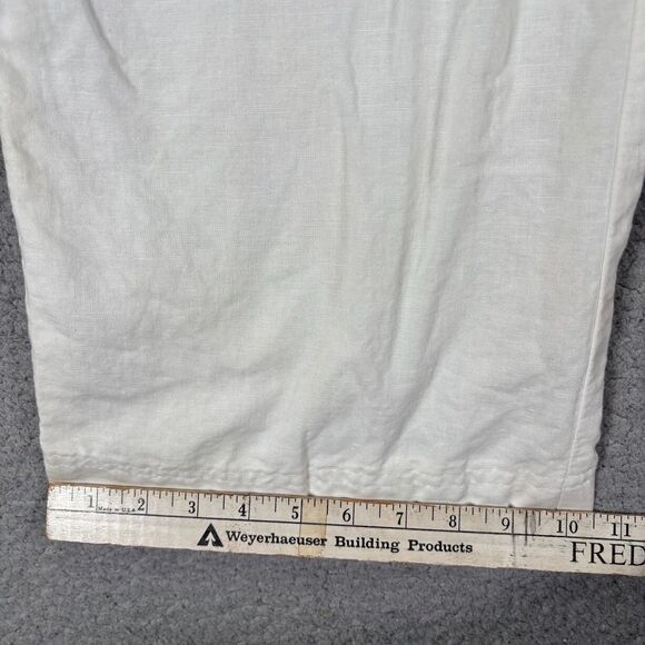 Converse One Star‎ Women's Linen Off White Cotton Linen Blend Pants Sz 16 Fit 3 - Picture 6 of 11